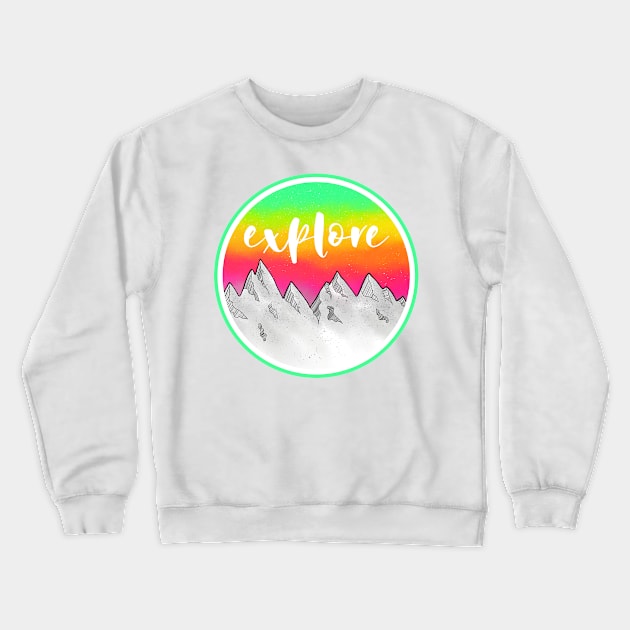 Mountains Explore Crewneck Sweatshirt by mailboxdisco